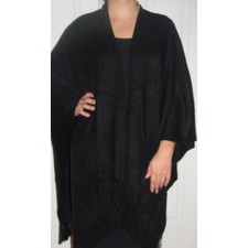Black Warm Fall Winter Spring Ruana Wrap