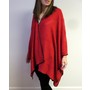 Red Ruana Day & Evening Wrap - Ruana Cape Wraps - Winter Shawls Ruana Wraps