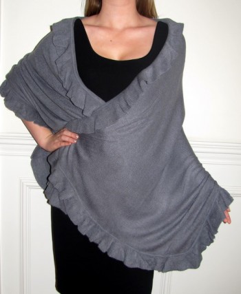 Grey Ruana Cape Wrap for women