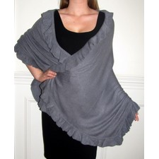 Grey Ruana Cape Wrap for women
