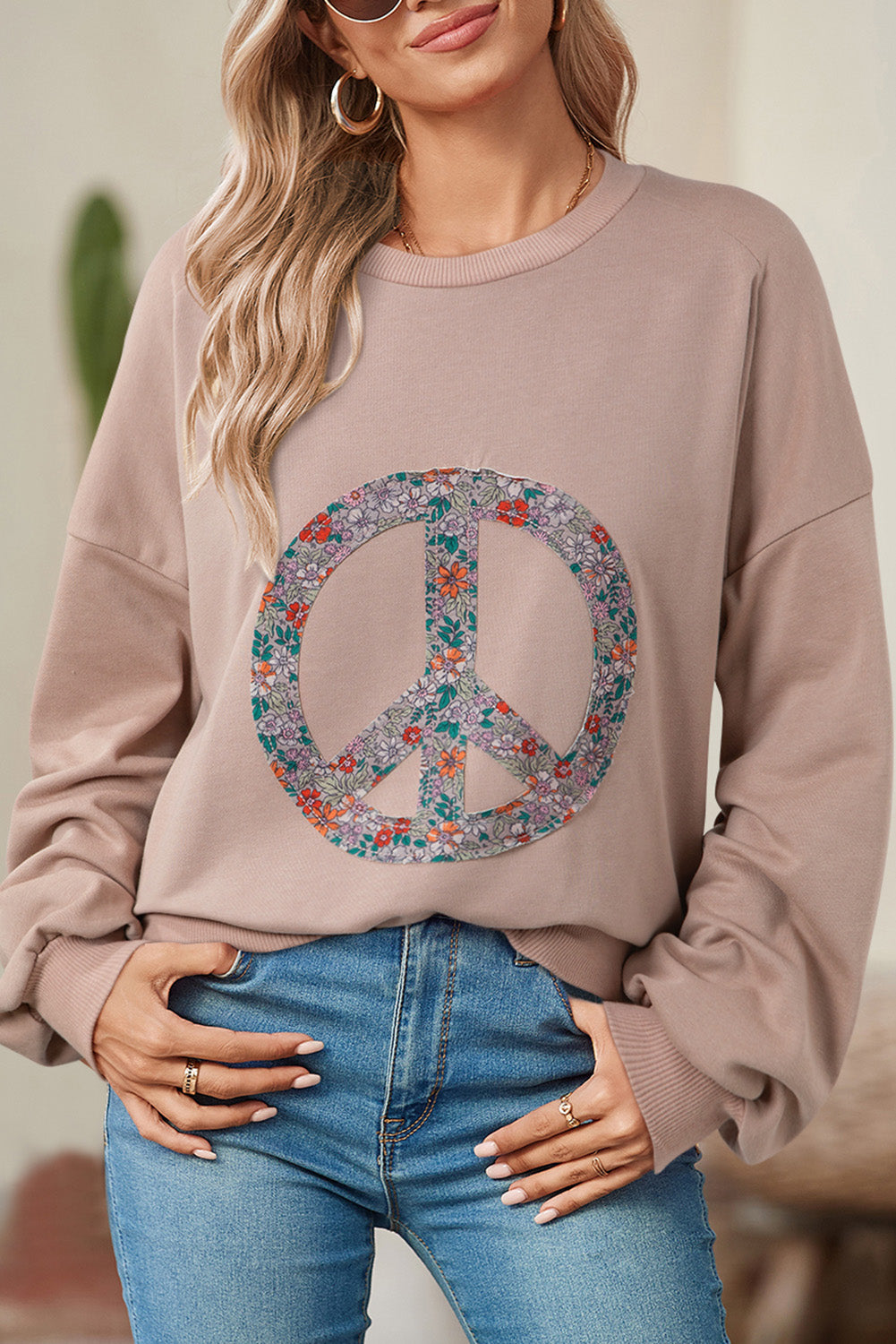 Goat Floral Peace Symbol Dr...