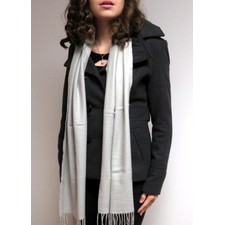 Warm Silver Grey Winter Scarf - Solid Scarves - Winter Scarves