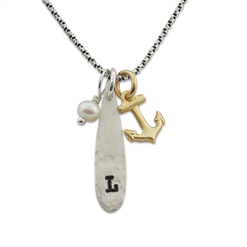 Anchor Initial Necklace