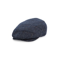 Brixton Hooligan Glen Plaid Driving Cap, Main, color, Washed Navy/ Off White