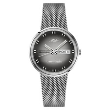 MIDO Commander Shade Mesh Strap Watch, Main, color, Silver