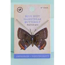 Blue Spot Hairstreak Butterfly Necklace