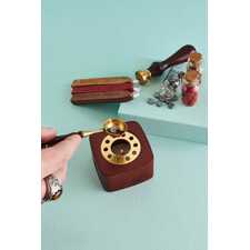 Book and Quill Stamp Wax Seal Set melting wax