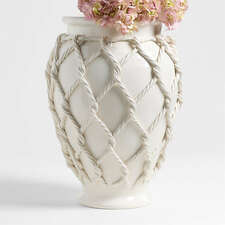 View Corda Large White Ceramic Rope Vase 20" - image 1 of 7