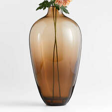 View Zeri Tall Smoke Brown Glass Vase 20" - image 1 of 12