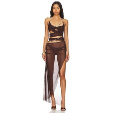 Jaded London Draped Maxi Dress in Brown | REVOLVE