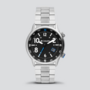 Columbia Timing Outbacker 3-Hand Date Watch - Black Dial, Stainless Steel Bracelet
