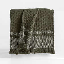 View Weekend Burnt Green Organic Cotton 70"x55" Throw Blanket - image 1 of 5