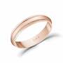 4mm 18K Gold High Polished Dome Milgrain Wedding Band - G.W Bands