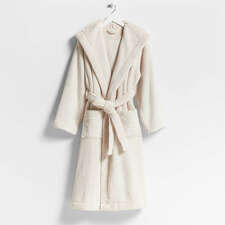 View Plush Faux Fur Calm Beige Bath Robe - image 1 of 7