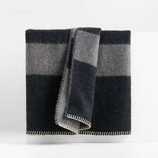 View Blacksaw Mason 59"x79" Alpaca Black Throw Blanket - image 1 of 6