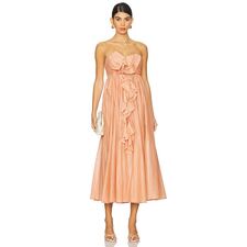 Female Model wearing Zimmermann Acacia Ruffle Maxi Dress Dresses. Showing image 1 of 3