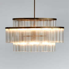 View Aurora Brass &amp; Glass Chandelier Light - image 1 of 7