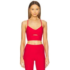 Female Model wearing alo Alosoft Highlight Tank Bra Intimates. Showing image 1 of 4