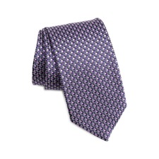 Brioni Geometric Silk Tie, Main, color, Purple