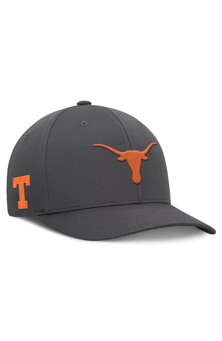 TOP OF THE WORLD Men's Top of the World  Charcoal Texas Longhorns Reflex Logo Flex Hat, Main, color, Charcoal