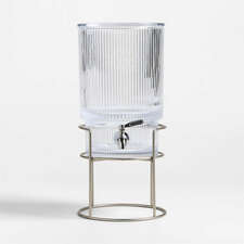 View Atwell 1.7-Gallon Ribbed Glass Drink Dispenser with Silver Stand - image 1 of 1