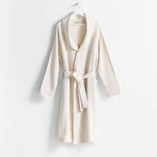 View Organic S/M Cotton Jersey Heathered Ivory Bathrobe - image 1 of 6
