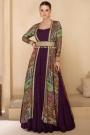 Plum Georgette Anarkali Dre...