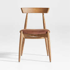 View Linus Brown Leather Dining Chair by Laura Kim - image 1 of 9