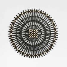 View Amira Black Radial Rattan Placemat - image 1 of 2