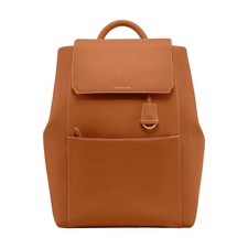 MAISON de SABRÉ Large Leather Soft Backpack, Main, color, Pecan Brown