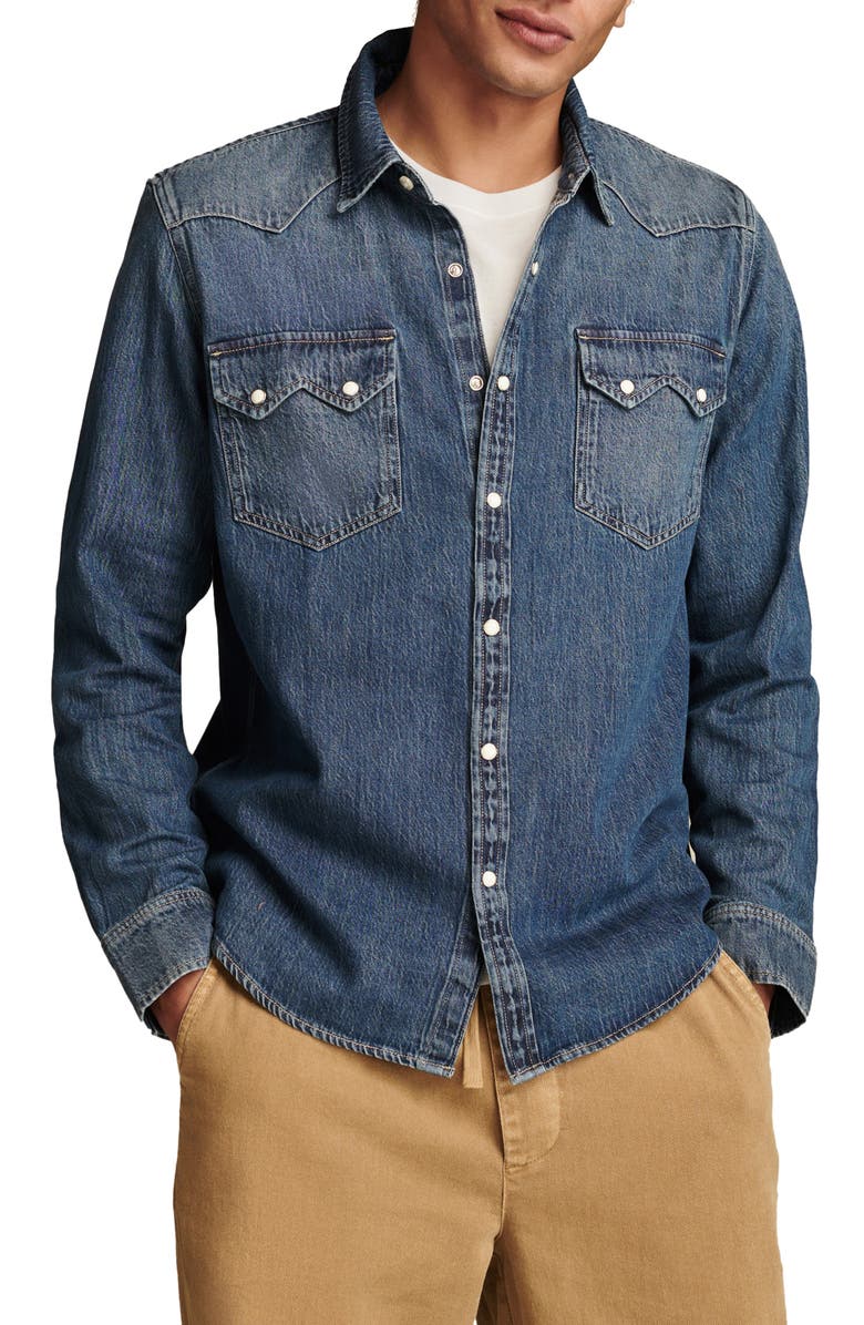 Core Denim Western Snap-Up Shirt, Main, color, Anchor