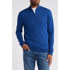 Washable Merino Quarter Zip Sweater, Main, color, Blue Classics