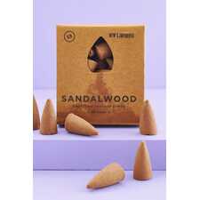 Sandalwood Backflow Incense Cone Set in packaging