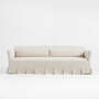 View Crawford 90" Slipcovered Sofa with Box-Pleated Skirt by Jake Arnold - image 1 of 10