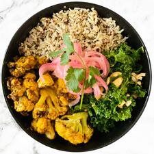 Roasted Cauliflower Tikka Masala Salad Bowl