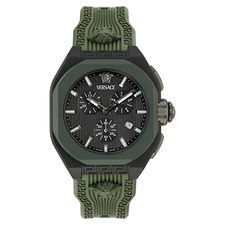 Versace V-Legend Chronograph Strap Watch, 44mm, Main, color, Ip Black