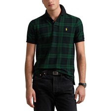 Polo Ralph Lauren Plaid Cotton Piqué Polo, Main, color, Blackwatch Plaid