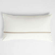 View Favorite Organic Cotton Percale Tuxedo Stripe Sand Beige King Bed Pillow Sham - image 1 of 6