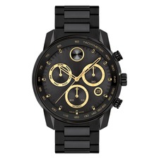 Movado Bold Verso Chronograph Bracelet Watch, 44mm, Main, color, Black