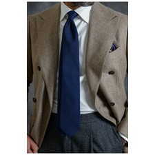 Elizabetta Marino - Extra Long Silk Grenadine Tie for Men, Main, color, Navy Blue