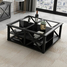 Beata Cross Hampton Style Coffee Table in Black CP001B