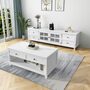Hampton Ash Wood Coffee Table in White Finish JS804