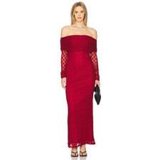 view 1 of 4 Adoni Off Shoulder Maxi Dress in Deep Red