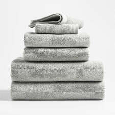 View Antimicrobial Organic Cotton Ash Gray Bath Towels, Set of 6 - image 1 of 1