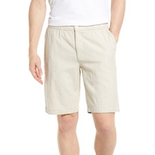 Linen in Paradise Flat Front Shorts, Main, color, Natural Linen