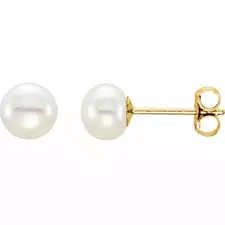 14kt Yellow Gold Pearl Stud Earrings