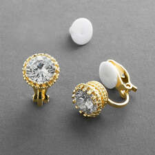 Crown Solitaire Stud Earrings