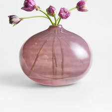 View Flow Round Pink Glass Vase 9" by Brigette Romanek - image 1 of 8