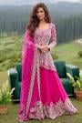 Hot Pink Georgette Embroide...