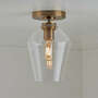 View Arren Brass Flush Mount Light with Clear Angled Shade - image 1 of 3